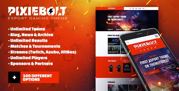 PixieBolt - eSports Gaming Theme For Clans & Organizations
           TFx