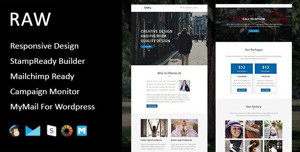 Raw - Multipurpose Responsive Email Template + Stampready Builder
           TFx