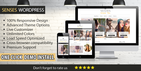 Senses Clean and Modern WordPress Theme
           TFx