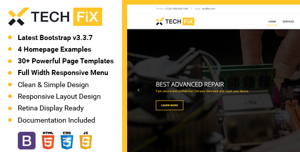 TechFix - Responsive Service Device Repair E-Shop Template
           TFx