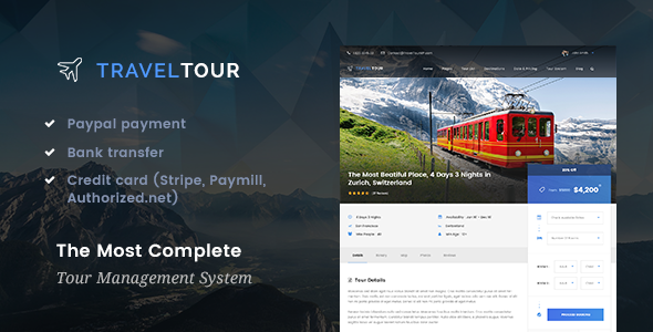 Travel Tour - Travel & Tour Management System WordPress Theme
           TFx