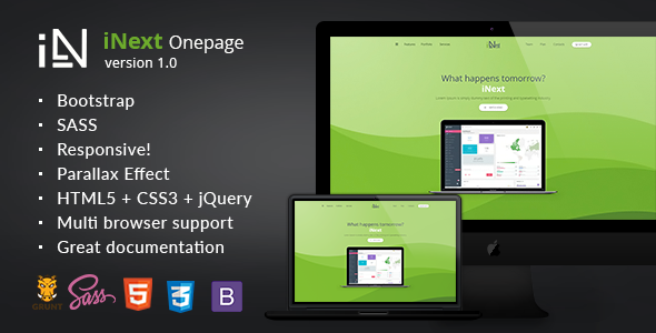 iNext - One Page Responsive HTML Template
           TFx