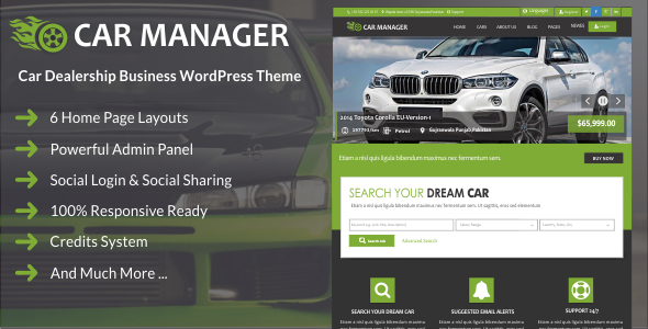 Car Manager - Car Dealership Business WordPress Theme
           TFx