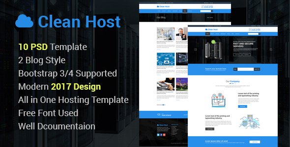 Clean Host -  Hosting Business Site PSD Template
           TFx