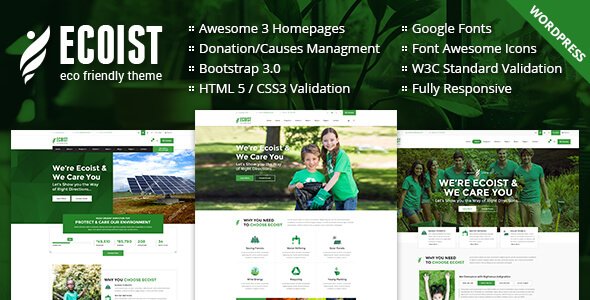 Ecoist - Environment & Non-Profit WordPress Theme
           TFx