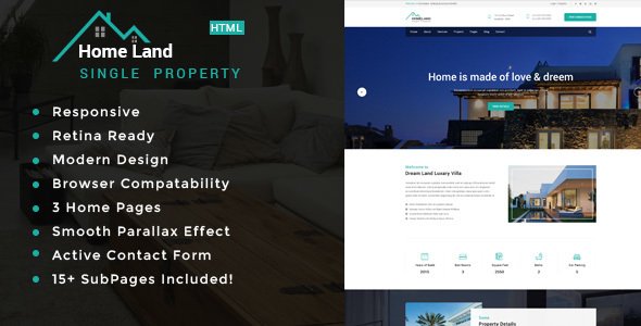 Homeland | Real Estate Single Property HTML5 Template
           TFx