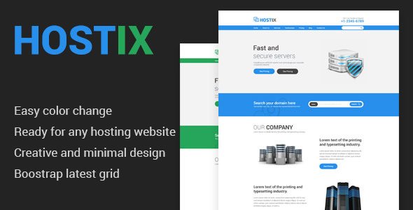 Hostix - Responsive Clean Hosting Site PSD Template
           TFx