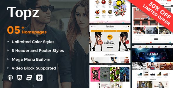 SM TopzStore - Responsive and Customizable Magento 2 Theme
           TFx