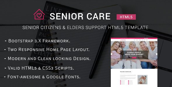 Senior Care - Senior Citizens & Elders Support HTML5 Template
           TFx