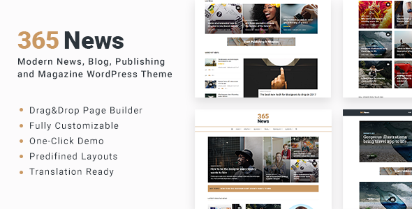 365 News - News Blog Publishing Magazine WordPress Theme
           TFx