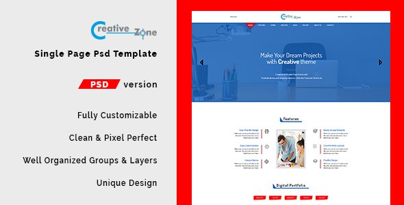 Creative Zone - Single Page PSD Template
           TFx Rafe Cambyses