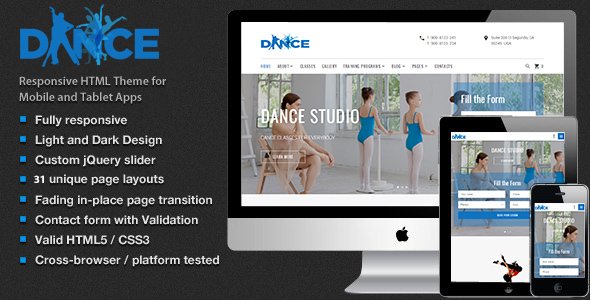 Dance Studio - Dancing Academy  HTML5 Template
           TFx Merrill Cordell