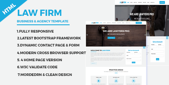 Law Firm - Business and Agency Responsive HTML Template
           TFx Devan Geghard