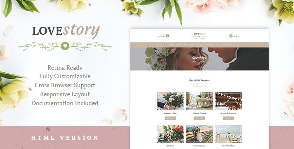 Love Story | Wedding and Event Planner Site Template
           TFx
