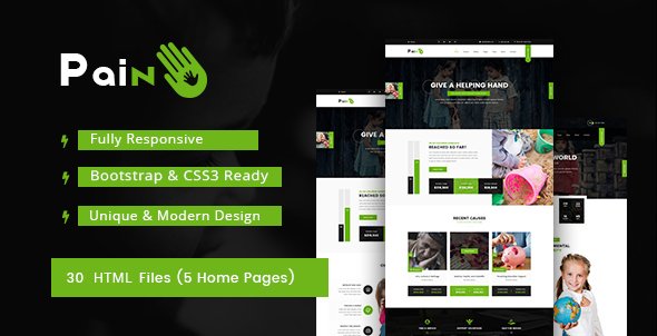 Pain - Charity & Fundraise Non-profit HTML Template
           TFx Sevan Terrence