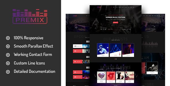 Premix - Music Event HTML5 Template
           TFx