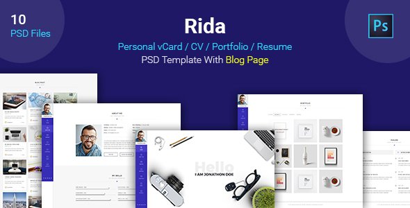 Rida - vCard / CV / Portfolio / Resume PSD Template
           TFx Bevis Neil