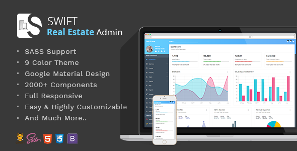 Swift Real Estate - Bootstrap/Material Dashboard Template
           TFx