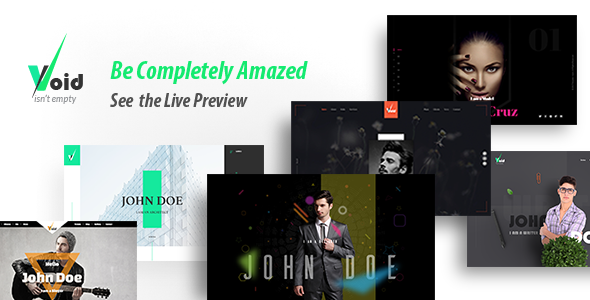 Void - Onepage Parallax Personal Portfolio Templates
           TFx