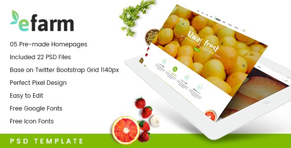 eFarm - A Modern PSD Template
           TFx