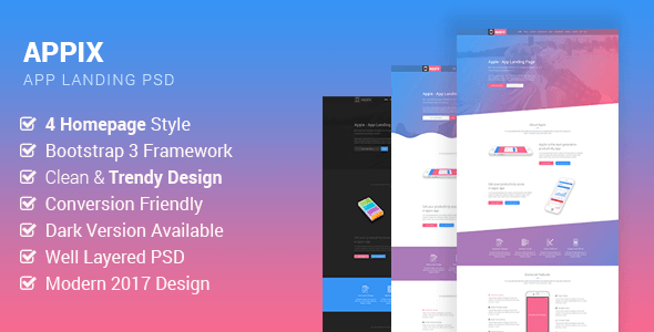 Appix - Creative App Landing Page PSD Template
           TFx Tel Adi