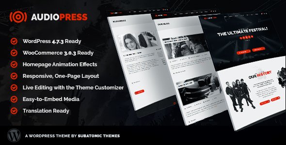 Audiopress | A WordPress Theme for Music Festivals and Bands
           TFx Temple Franklyn
