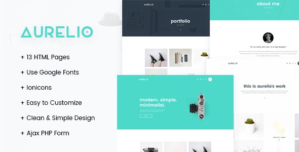 Aurelio - Creative Agency & Portfolio HTML Templates TFx Homer Glenn