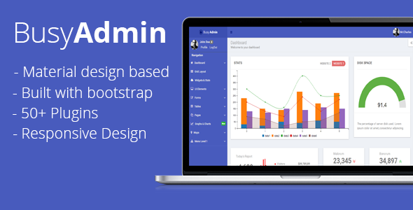Busy Admin - Material Bootstrap Dashboard TFx Barney Donovan