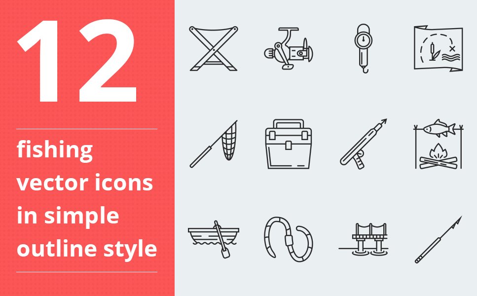 Fishing vector icons vol.2 Iconset Template TMT Terry Caleb
