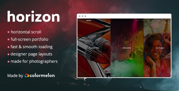 Horizon Portfolio - Fullscreen Horizontal Photography Portfolio Theme
           TFx Eben Dee