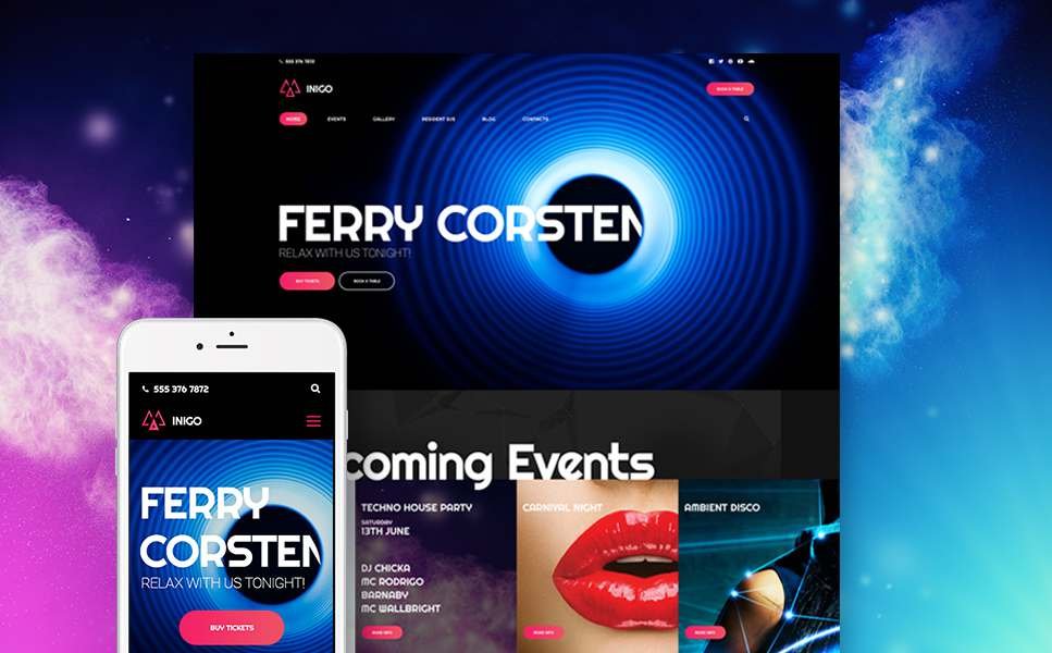 Inigo - Night Club Responsive WordPress Theme TMT Dashiell Montague