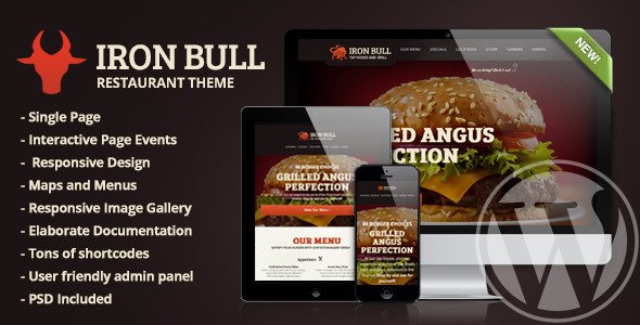 Iron Bull Restaurant Concrete5 Theme TFx Aloysius Milo