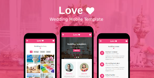 Love - Wedding Mobile Template TFx SiteTemplates Johnathan Abhdok