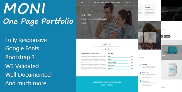 Moni - OnePage Portfolio Template TFx SiteTemplates Thaddeus Stew
