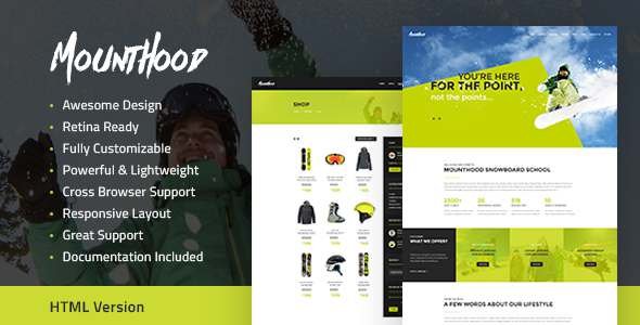 Mounthood | Ski and Snowboarding HTML Template
           TFx Iskandar Adi