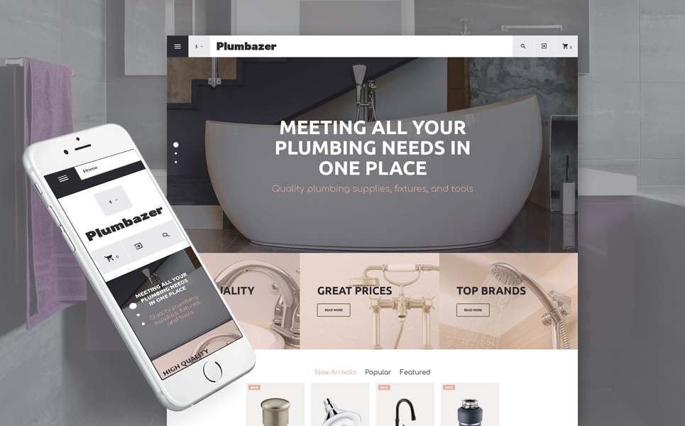 Plumbing Responsive VirtueMart Template TMT Julyan Paxton