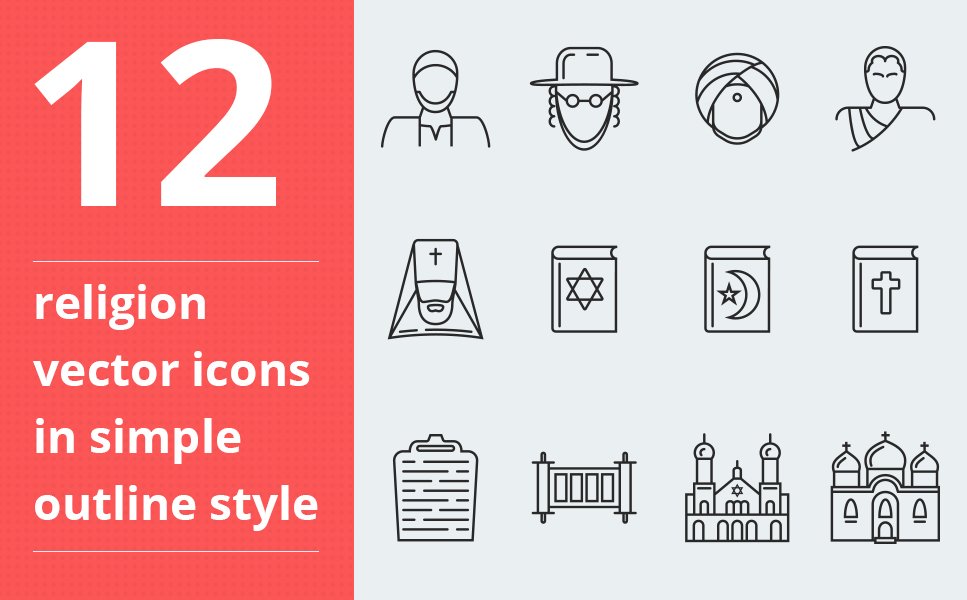 Religion vector icons vol.1 Iconset Template TMT Montgomery Archie
