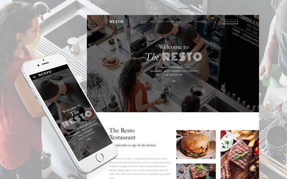Resto - Cafe & Restaurant Multipage Website Template TMT Payton Vergil