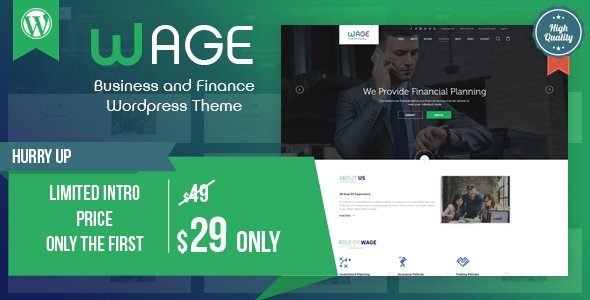 Wage - Business and Finance WordPress Theme
           TFx Camille Lee