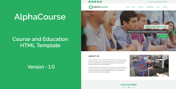 AlphaCourse - College, Course and Education HTML Template - Business Corporate TFx Camden Garey