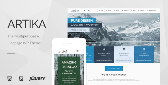 Artika - Multipurpose & Onepage WP Theme TFx Wenceslaus Allen
