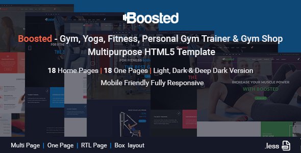 Boosted - Gym, Yoga, Fitness, Personal Gym Trainer & Gym Shop Multipurpose HTML5 Template - Health & Beauty Retail TFx Kelvin Jurou