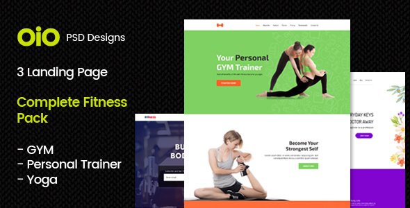 Complete Fitness Pack – GYM, Yoga & Personal Trainer - Creative PSD Templates TFx Langdon Sahak