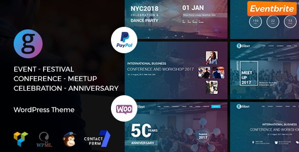 Conference / Meetup / Festival Event WordPress Theme | G-Event WP Theme - Events Entertainment TFx Ali Daniel