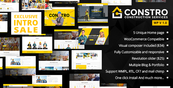 Constro - Construction Business WordPress Theme TFx Gaylord Vernon