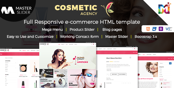 Cosmetics - Multi-Purpose eCommerce Shop HTML Template - Shopping Retail TFx Dean Andy