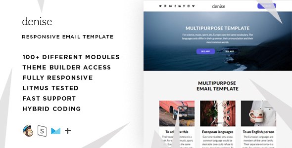 Denise – 100+ Modules - Responsive Email + StampReady Builder & Mailchimp Editor - Email Templates Marketing TFx Agung Bradley