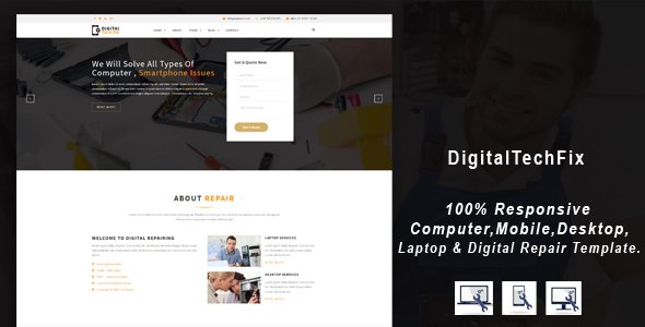 Digital Tech Fix -  Multipurpose Mobile, Computer, Electronic Servicing and Repairing HTML Template - Computer Technology TFx Jerrold Jere