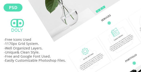 Doly - Creative One Page PSD Template - Creative PSD Templates TFx Darrell Eko