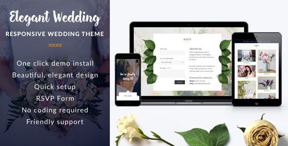 Elegant Wedding - Responsive Wedding WordPress Theme - Wedding WordPress TFx Darren Toros